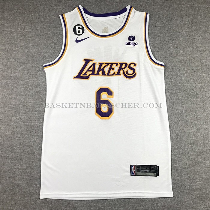 Maillot Los Angeles Lakers LeBron James NO 6 Association 2022-23 Blanc